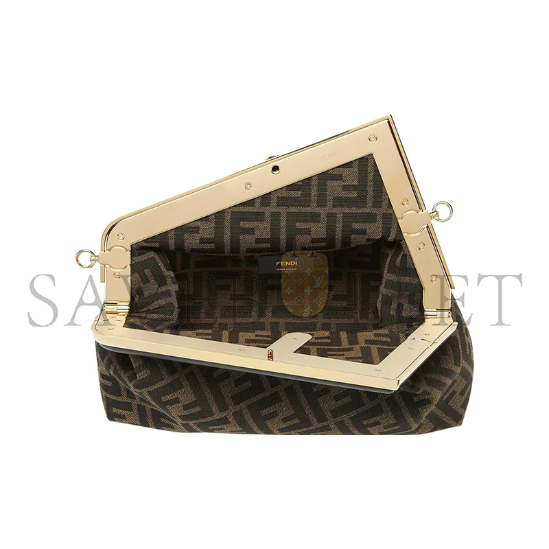 FENDI ZUCCA FIRST SMALL CLUTCH BROWN SHOULDER BAG 8BP137AOQBF1GL7 (32.5*23.5*15cm)